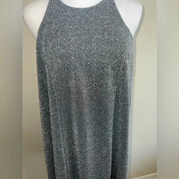 Crosby Mollie Burch Silver Sparkly Halter Dress Size‎ M Money Classic Party NYE - Picture 15 of 16